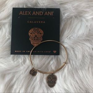 Alex And Ani Gold Calavera Bangle